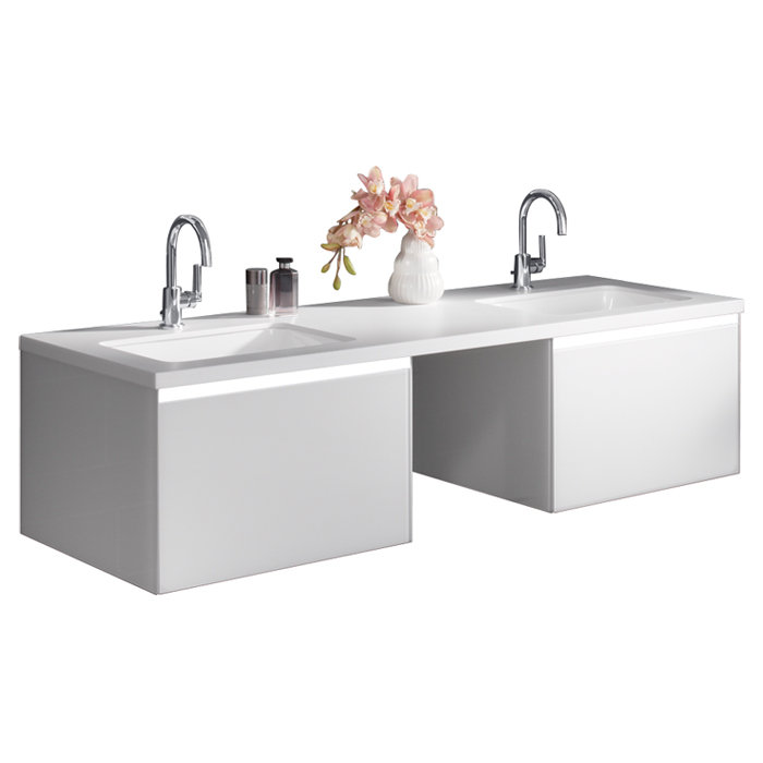 Ladena White Ceramic Undermount Bathroom Sink with Glazed Underside