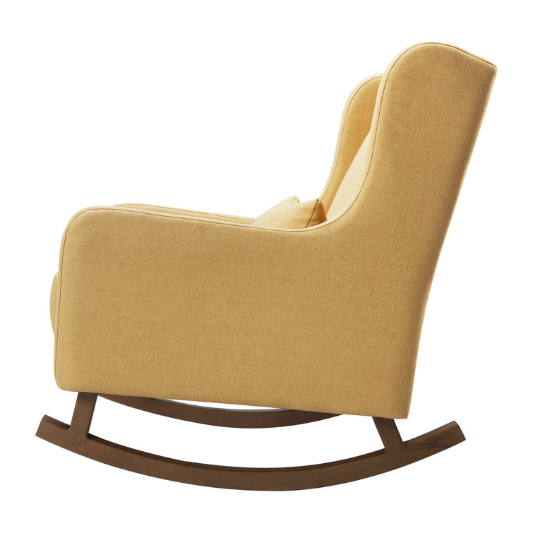 Mid-Century Dijon Eco-Twill Rocking Chair with Dark Legs
