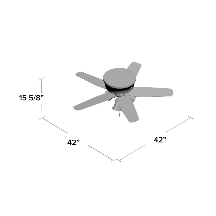42" Bronze Low Profile Ceiling Fan with LED Light Kit