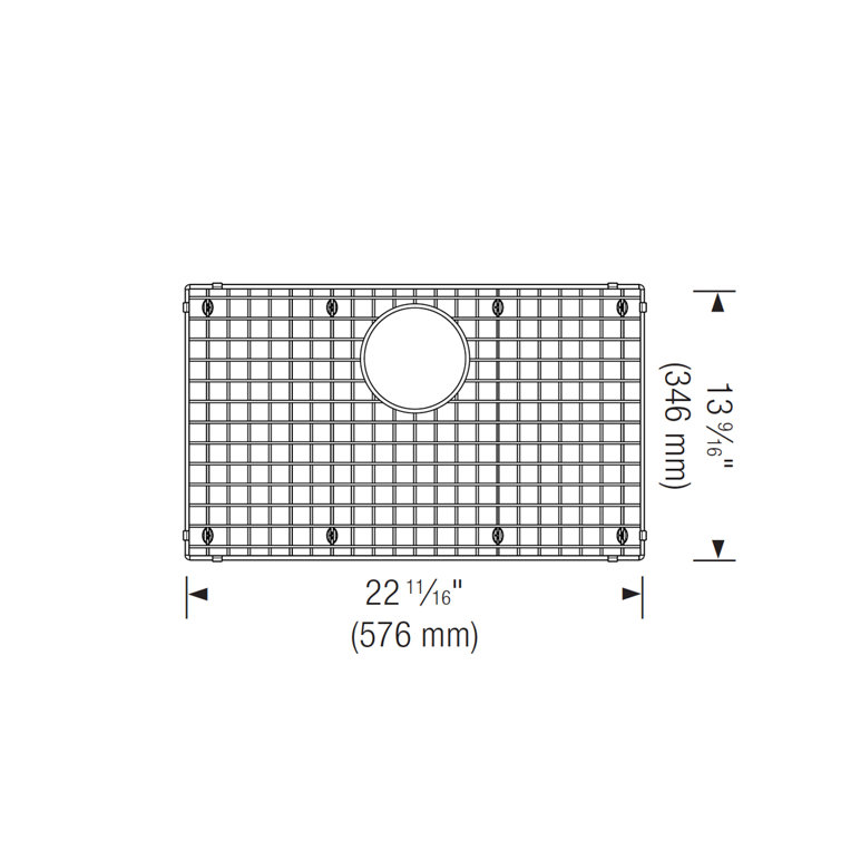 Precis Stainless Steel Kitchen Sink Grid with Drain Opening