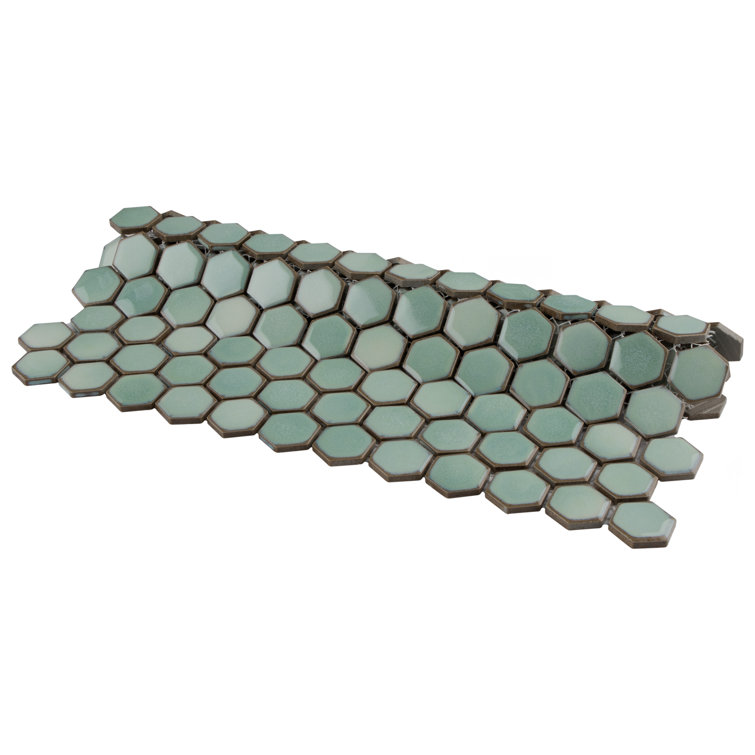 Mint Green Hexagon Porcelain Mosaic Tile for Walls and Floors
