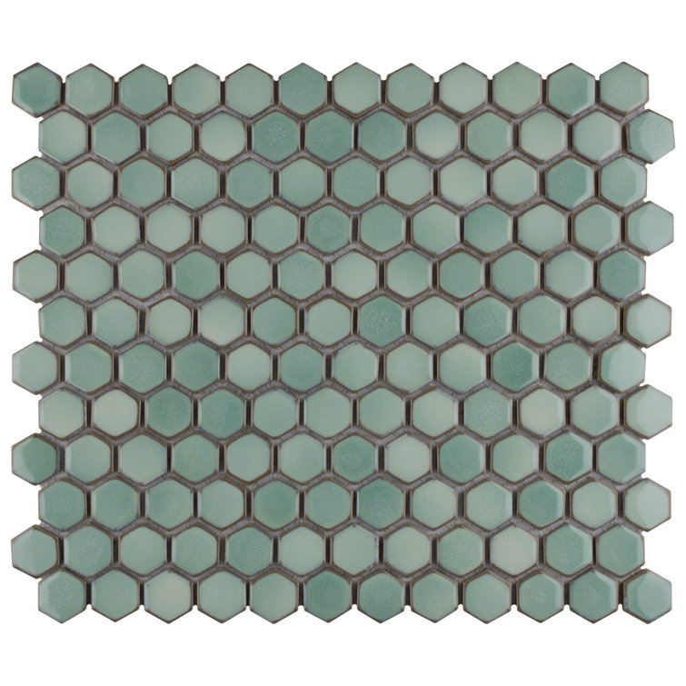 Mint Green Hexagon Porcelain Mosaic Tile for Walls and Floors