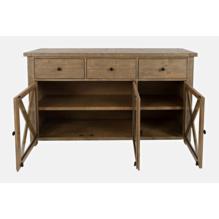 Carlyle Crossing 64'' Brown Solid Pine Sideboard