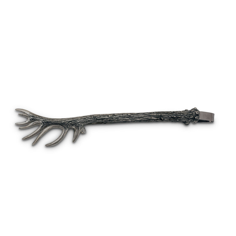 Elegant Pewter Antler Handcrafted Tongs for Refined Entertaining