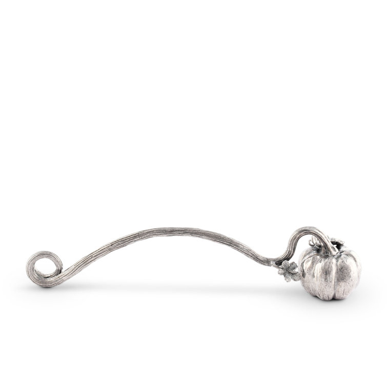 Elegant Pewter Pumpkin Candle Snuffer with Vine Handle