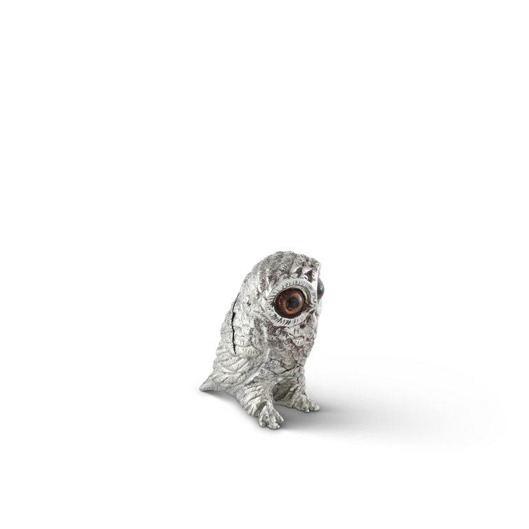 Bronze Owl Pewter Place Card Holder Set