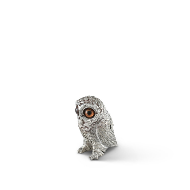 Bronze Owl Pewter Place Card Holder Set
