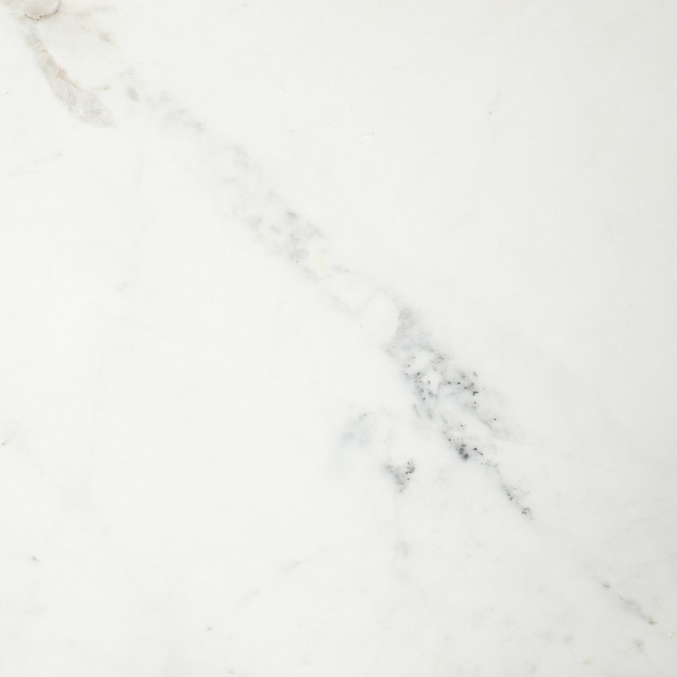 Nathan Square White Marble Top Black Metal Base Coffee Table