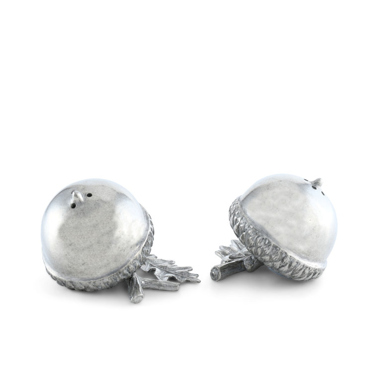 Pewter Acorn and Oak Leaf Salt and Pepper Shaker Set