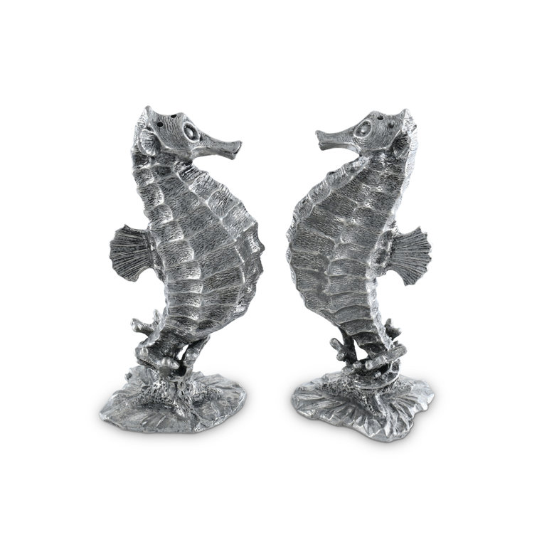 Pewter Seahorse Salt and Pepper Shaker Set