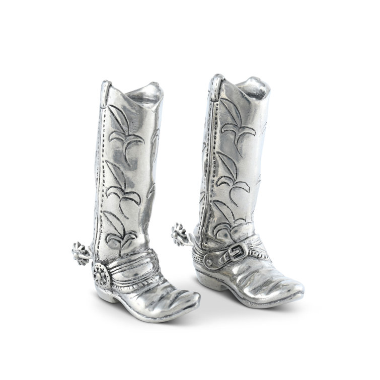 Pewter Cowboy Boot Salt and Pepper Shaker Set