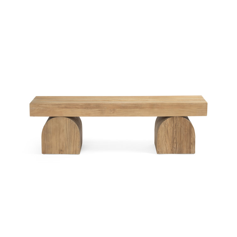 Natural Elm Reclaimed Wood Contemporary Bench