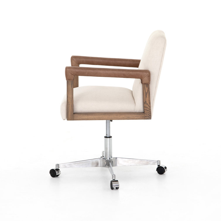 Harbor Natural Cream Leather-Wrapped Conference Chair