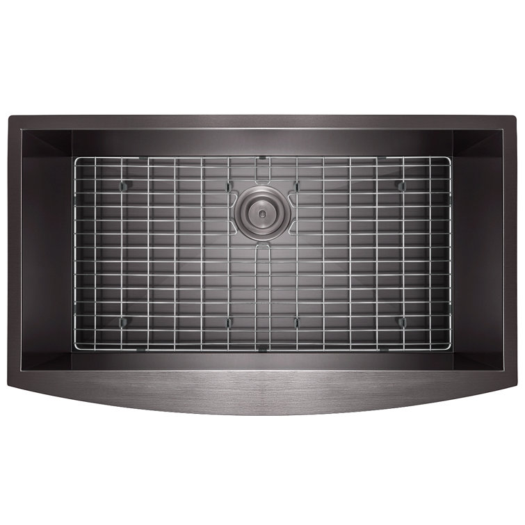 33" Matte Black Stainless Steel Farmhouse Apron Sink