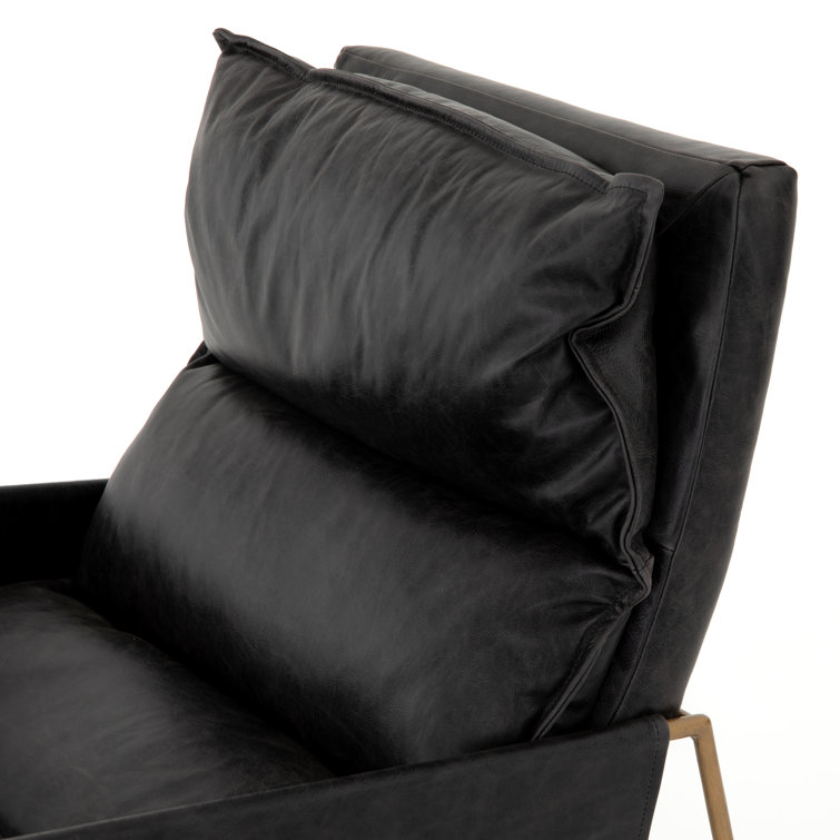 Sonoma Black Transitional Leather & Metal Arm Chair
