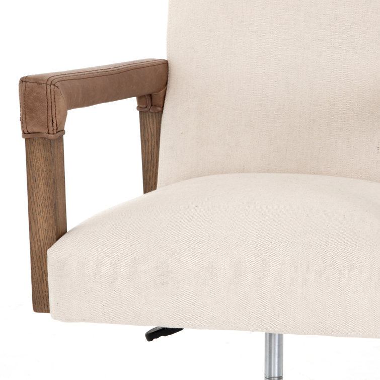 Harbor Natural Cream Leather-Wrapped Conference Chair