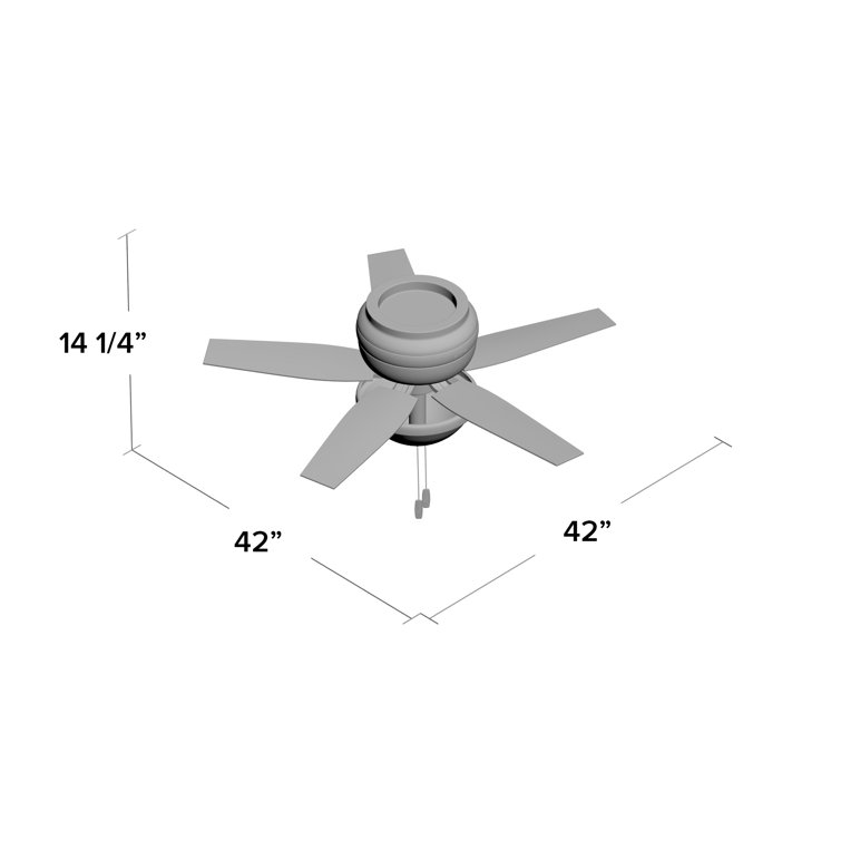 Fresh White 42" Low-Profile LED Ceiling Fan with Whisper-Quiet Motor