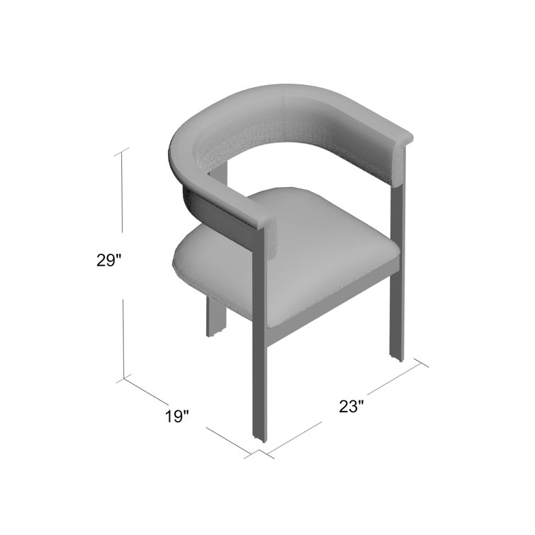 Modern Natural Grey Leather Armchair with Polished Nickel Frame