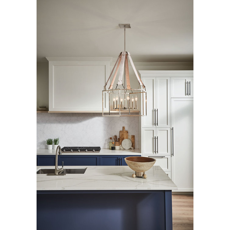 Monroe Polished Nickel 26" Hexagonal Cage Chandelier