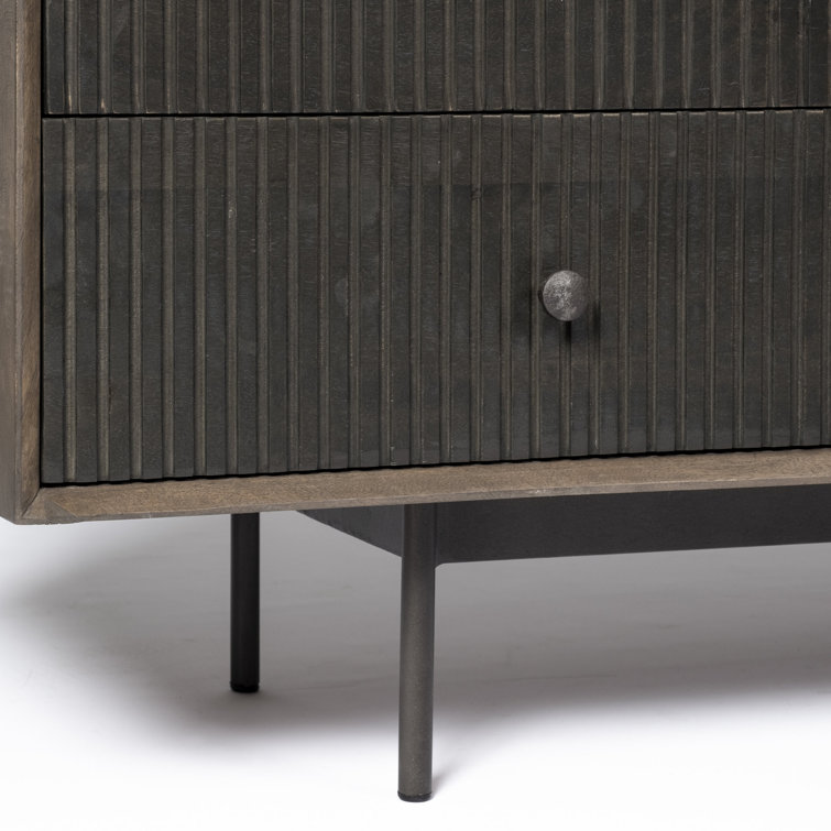 Grace Two-Tone Brown Solid Wood 70'' Contemporary Sideboard