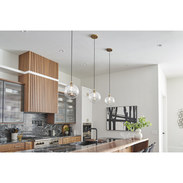 Heritage Brass Globe Pendant with Clear Glass Shade