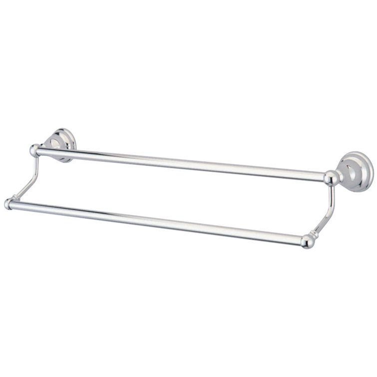 Polished Chrome 18-Inch Dual Wall Mounted Towel Bar