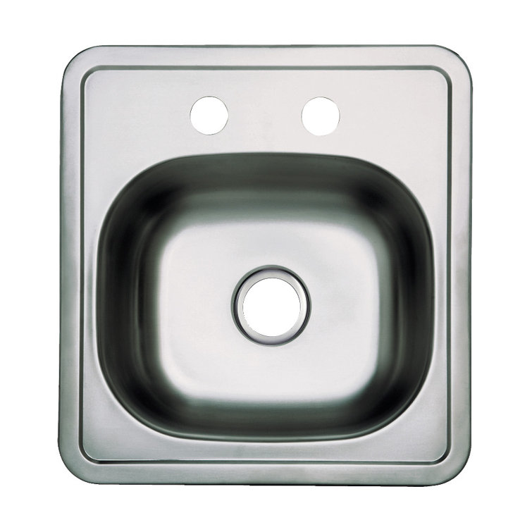 Compact Brushed Stainless Steel Single Bowl Bar Sink