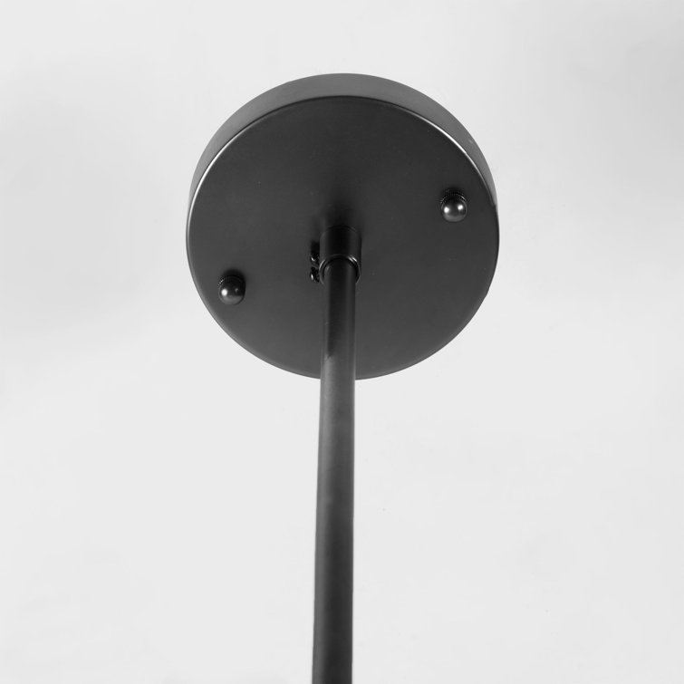 Electroplated Gun-Metal Drum Chandelier with Frosted Glass Rods