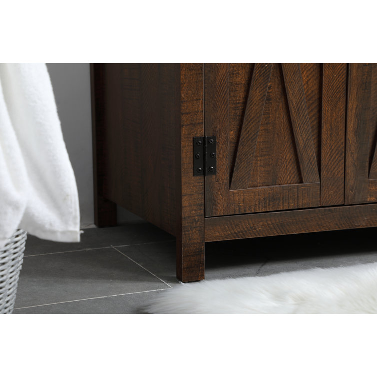 Natural Oak Freestanding Single Vanity with Ceramic Sink