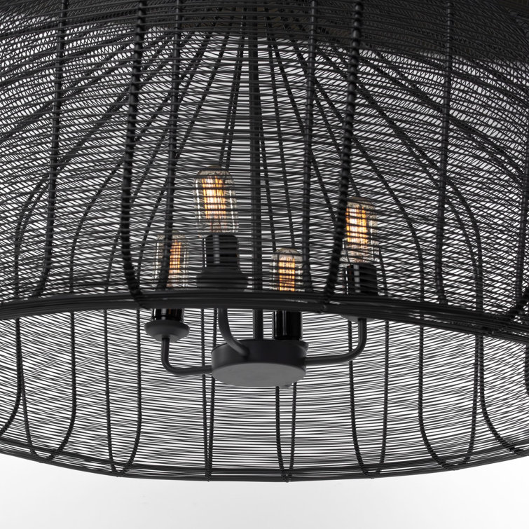 Camila 40" Black Metal Candle Style Chandelier