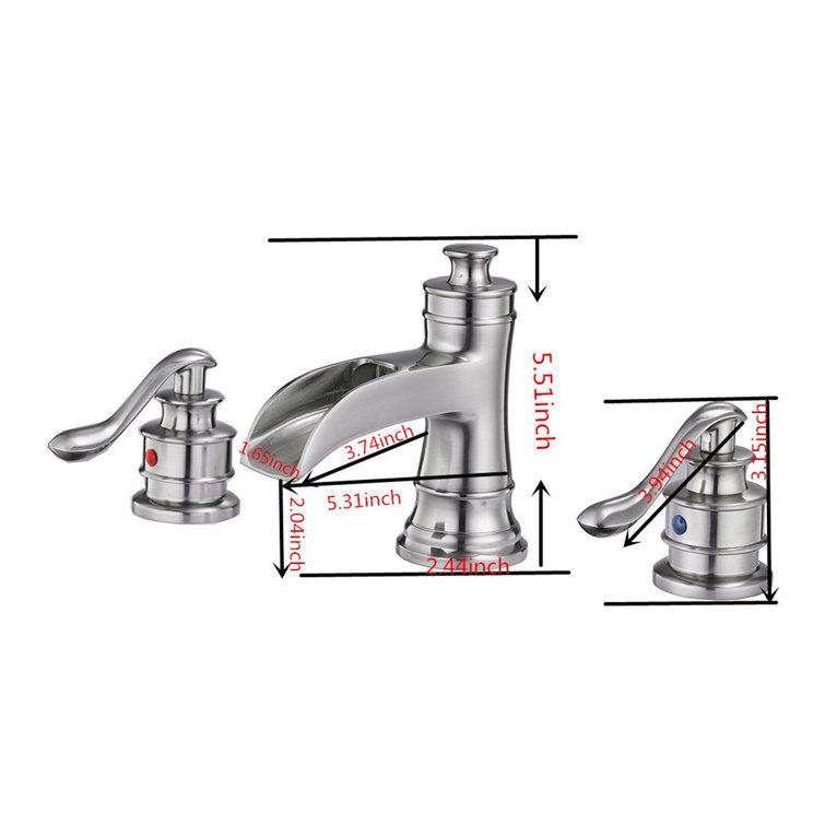 Brushed Nickel 2-Handle Widespread Bathroom Faucet with Drain Assembly