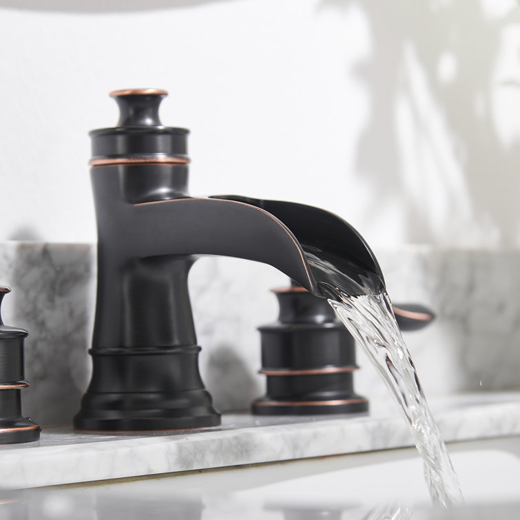 Brushed Nickel Waterfall Single-Handle Bathroom Faucet with Drain Assembly