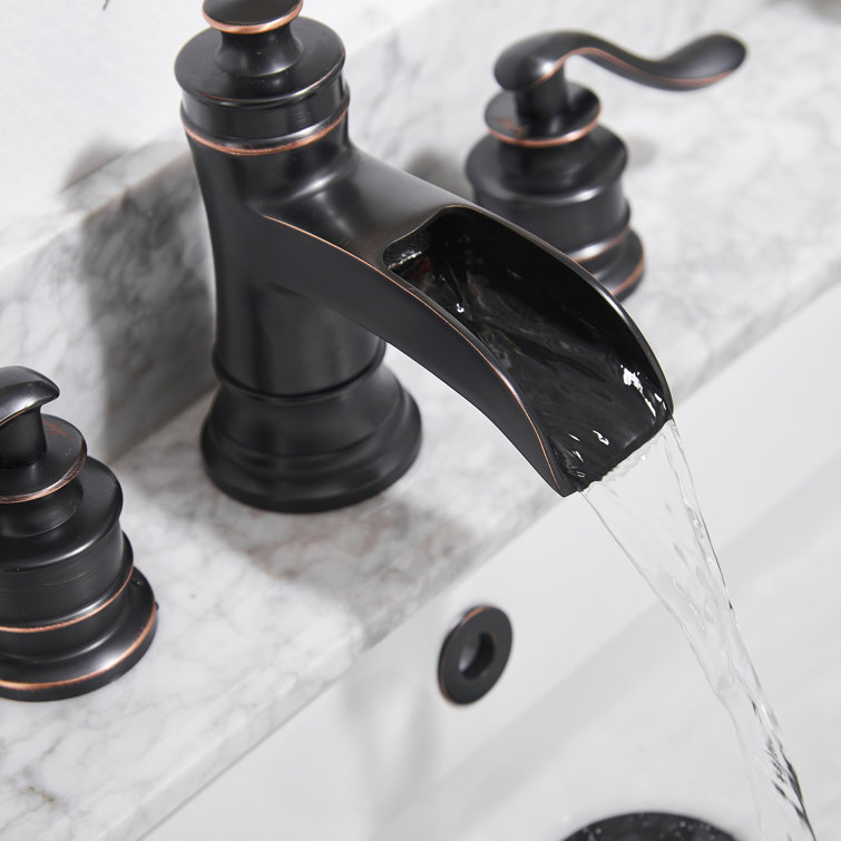 Brushed Nickel Waterfall Single-Handle Bathroom Faucet with Drain Assembly