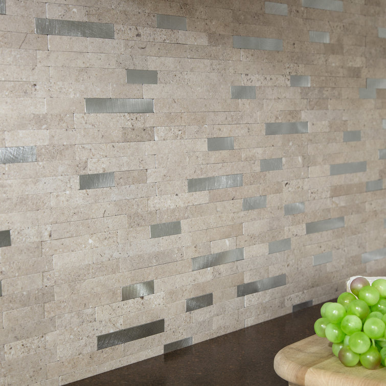 Biscuit Peel and Stick Composite Backsplash Tiles, 12x5.8 inches