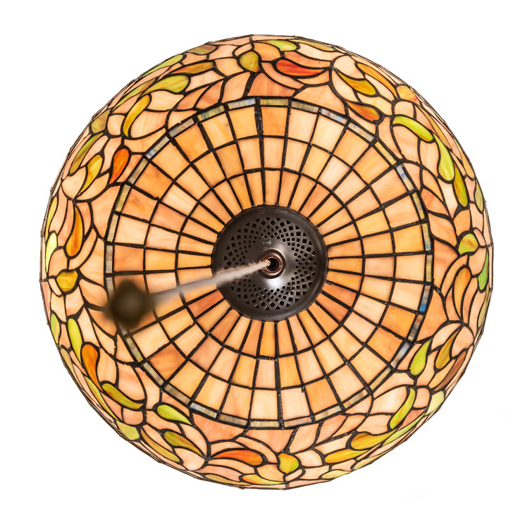 Mauve Beige 3-Light Tiffany Inspired Glass Flushmount