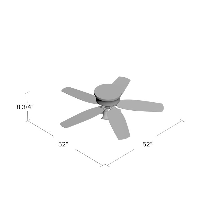 Brushed Nickel 52" Low Profile Ceiling Fan with LED Lights