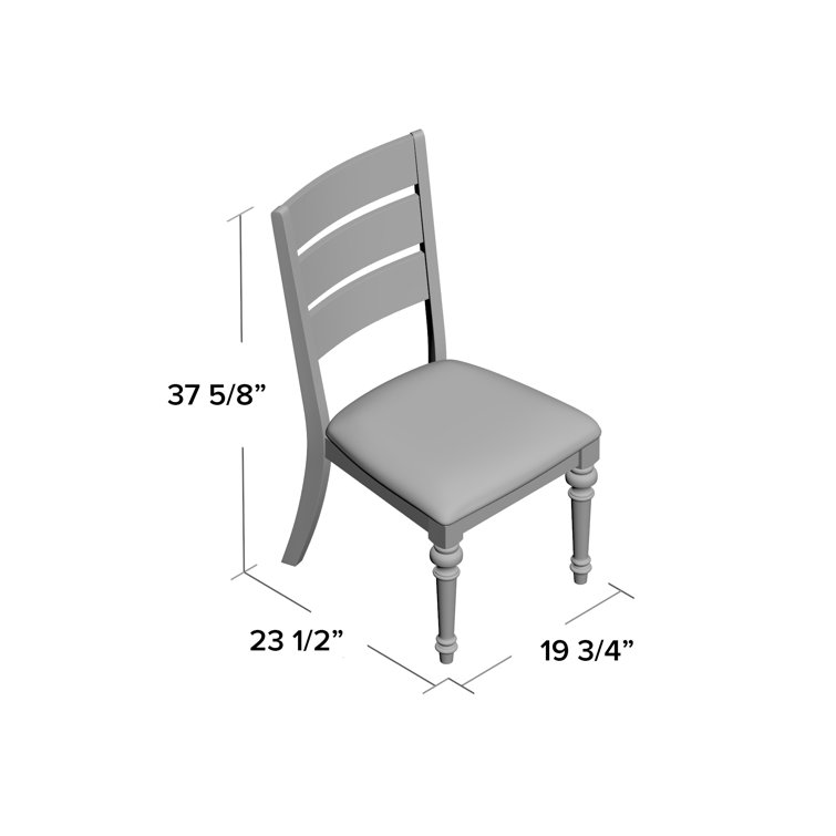 Heartland White Linen Upholstered Ladderback Side Chair