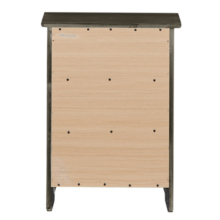 Gray Particle Board 3-Drawer Nightstand for Bedroom