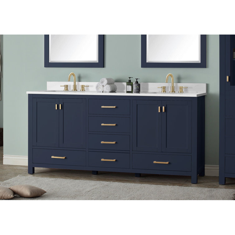 Chilled Gray 73'' Double Vanity with Cala White Top
