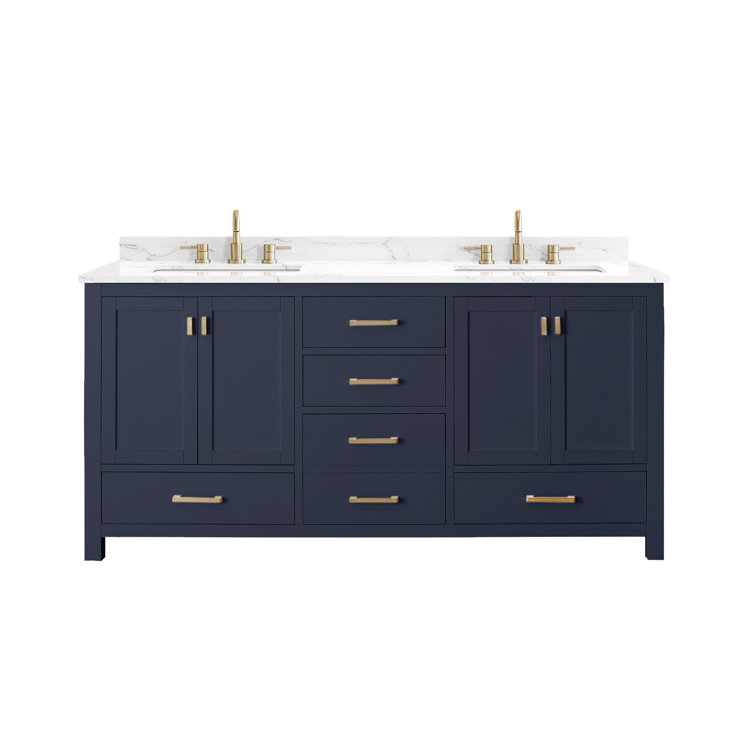 Chilled Gray 73'' Double Vanity with Cala White Top