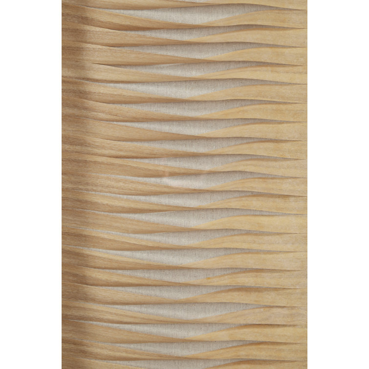 Large Brown Wood and Rattan Shadow Box Wall Art Set