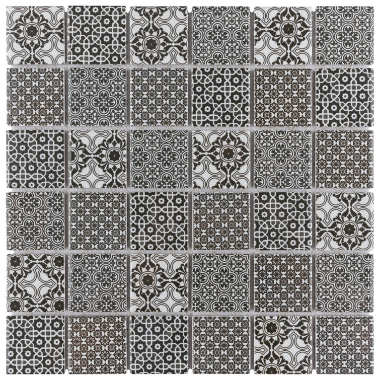 Black and White Porcelain Mosaic Tile for Floor and Wall