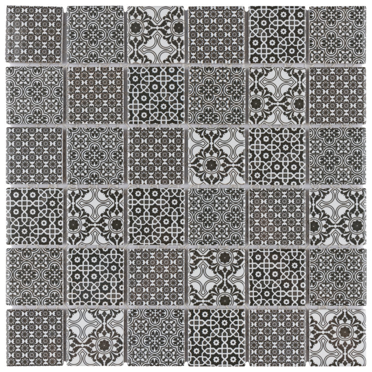 Black and White Porcelain Mosaic Tile for Floor and Wall