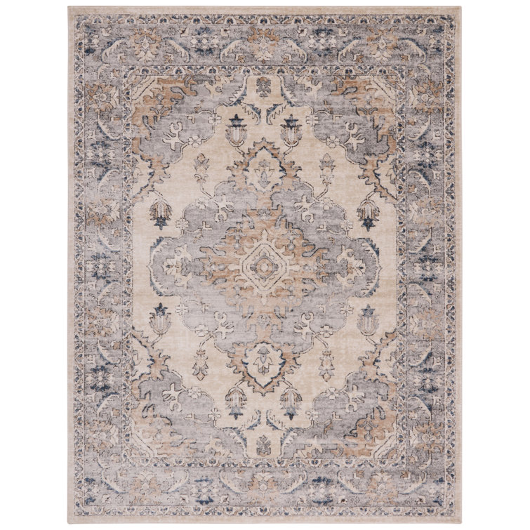 Elegant Gray Synthetic 4' x 6' Hand-Knotted Area Rug
