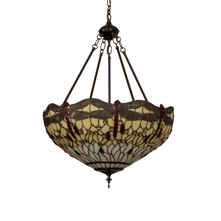Mahogany Bronze 3-Light Pendant with Sunflower Glass Shade