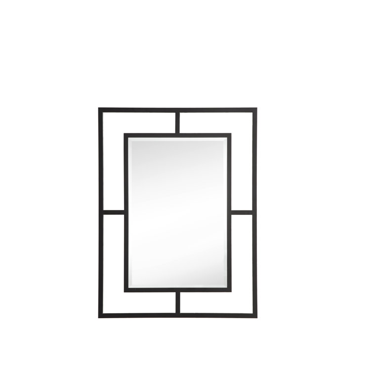 Elegant Matte Gold Rectangular Vanity Mirror with Stainless Steel Frame