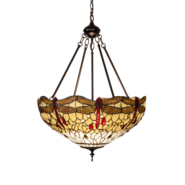 Mahogany Bronze 3-Light Pendant with Sunflower Glass Shade