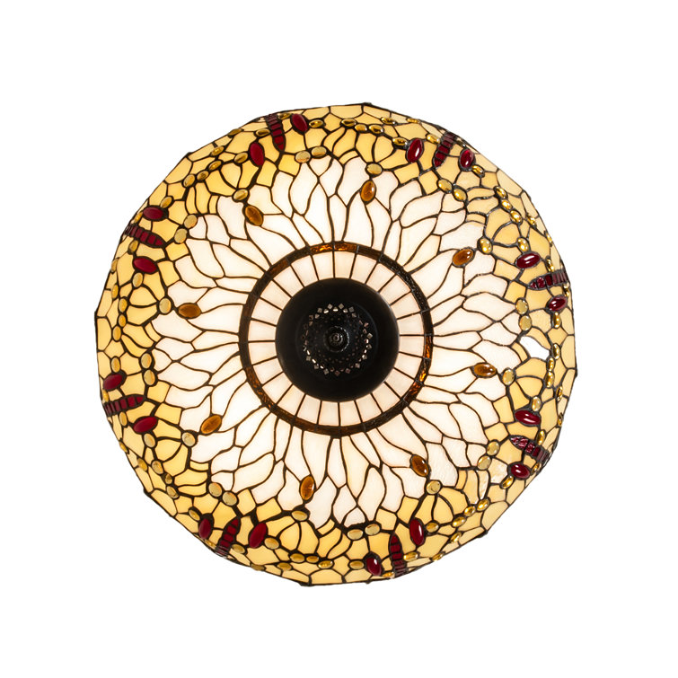 Mahogany Bronze 3-Light Pendant with Sunflower Glass Shade