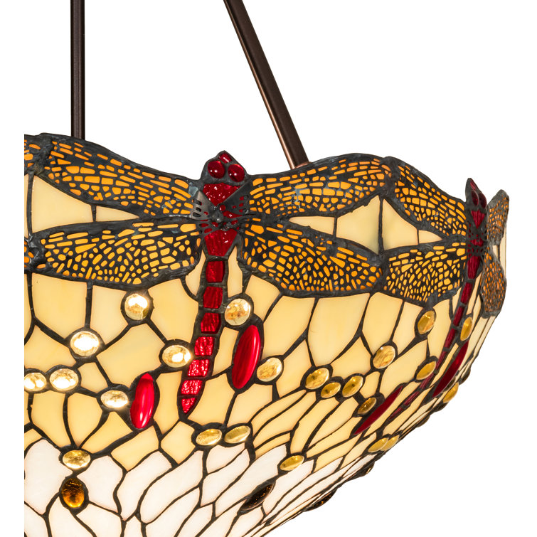 Mahogany Bronze 3-Light Pendant with Sunflower Glass Shade
