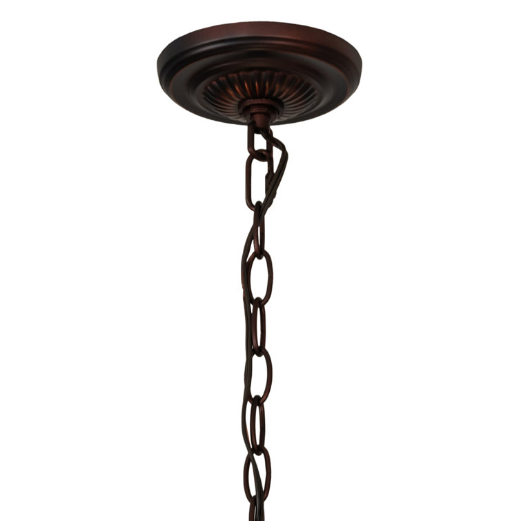 Mahogany Bronze 3-Light Pendant with Sunflower Glass Shade
